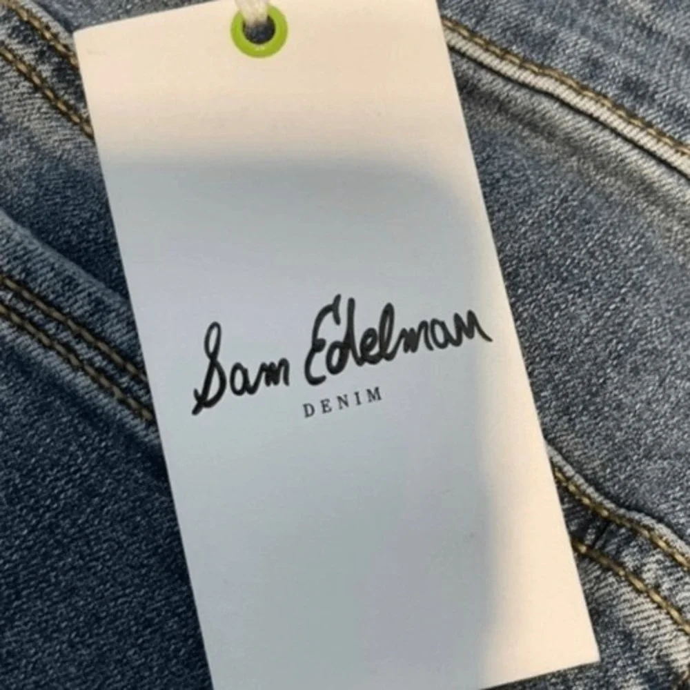 Sam Edelman The Kitten Jeans Blue Mid Rise Skinny Ankle Medium Wash Denim 27